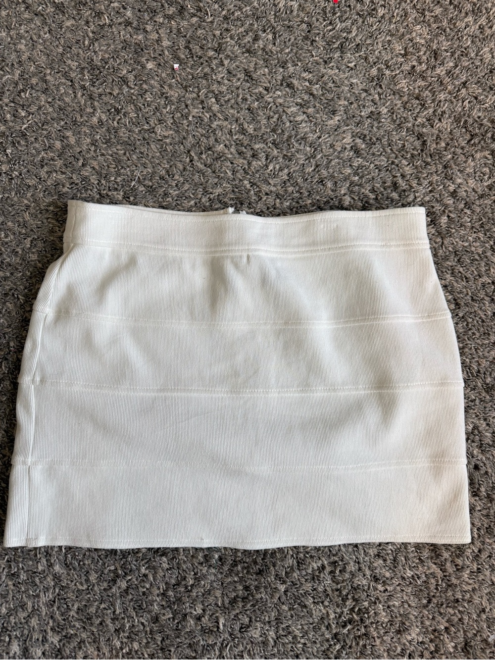 New York & Company White Mini Skirt - Clean Band Detail